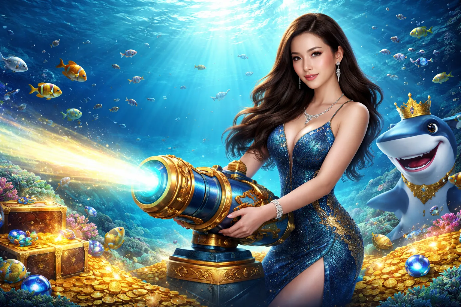 Hình ảnh chính game Bắn Cá e888 với cá vàng và phần thưởng